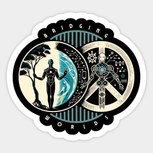 Bridging Worlds AI Human Unity World Day of Peace 2024 Art Sticker